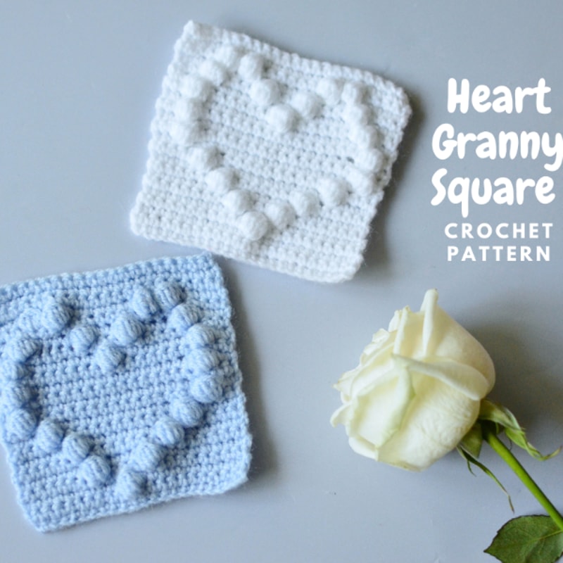 Heart Square Pattern Heart Crochet Granny Square Pattern: Step-by-Step Photo Tuto | Inspire ...
