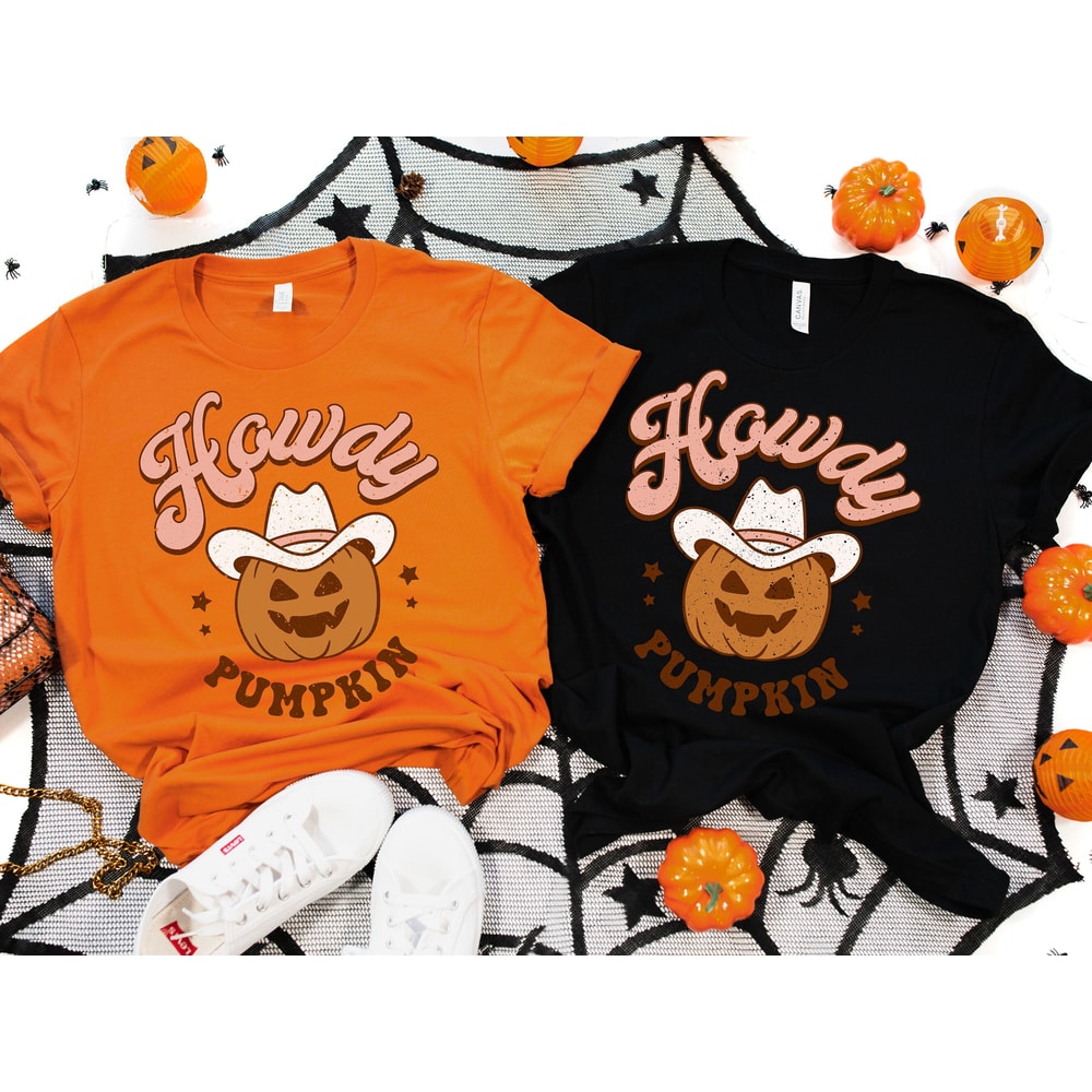 Howdy Pumpkin Halloween Shirt, Cute Women's Western Halloween Tee, Retro Halloween Sweatshirt, Cute Country Cowgirl Halloween T-Shirt - 2.jpg