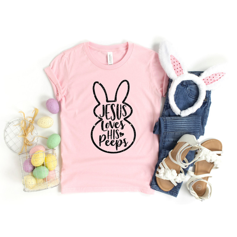Jesus Loves His Peeps T-shirt, Easter Shirt, Easter Day Shirt, Christian Easter Shirt, Rabbit Shirt, Gift For Easter Day, Easter Bunny Shirt - 3.jpg