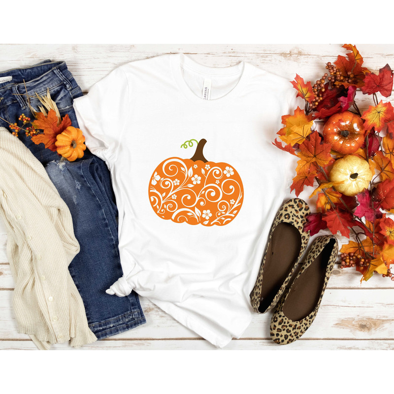 Lace Pumpkin Shirt- Fall Shirt - Pumpkin Shirt - Cute Fall Shirt - Leopard Print Pumpkin Shirt - Fall Mom Shirt - Fall Teacher Tee- - 1.jpg