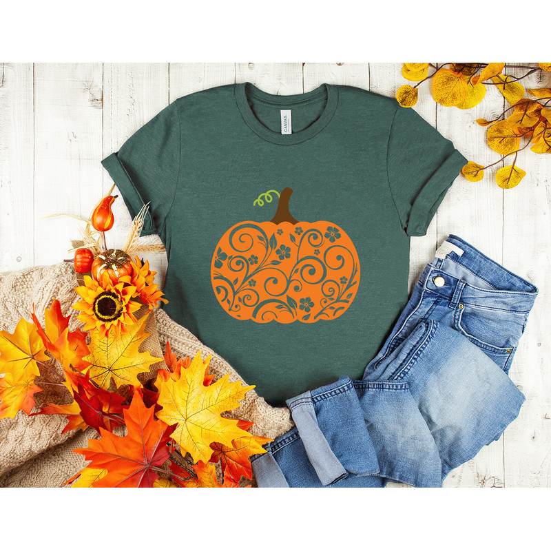 Lace Pumpkin Shirt- Fall Shirt - Pumpkin Shirt - Cute Fall Shirt - Leopard Print Pumpkin Shirt - Fall Mom Shirt - Fall Teacher Tee- - 3.jpg