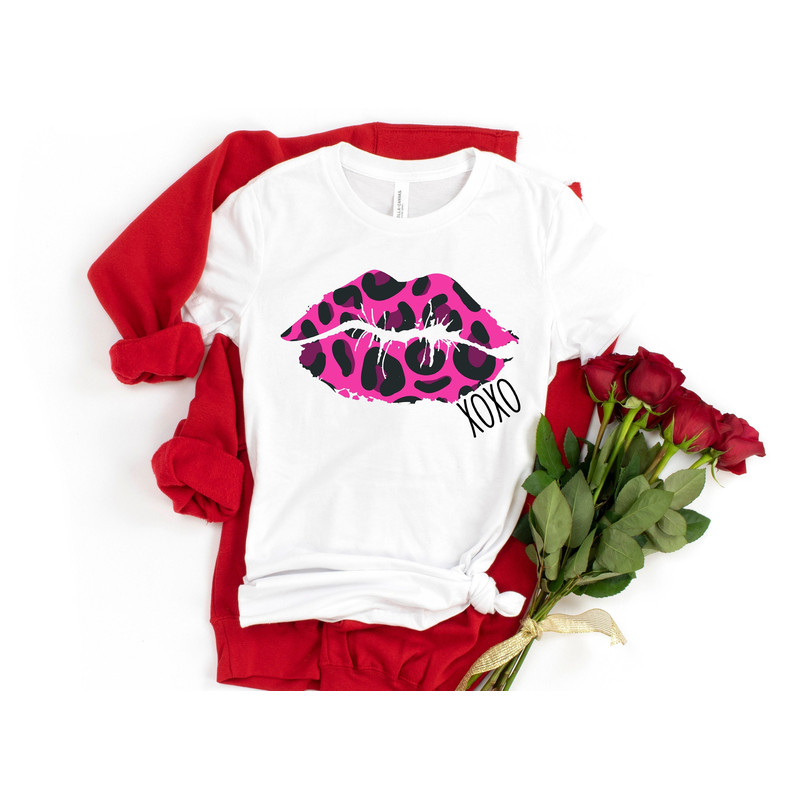 Leopard Lip Shirt, Valentines Day Shirt, Cheetah Lip,Valentines Day Gift fot her ,Lips Kiss Tee,Cute XOXO Valentine Shirt,Cute Valentine Tee - 1.jpg