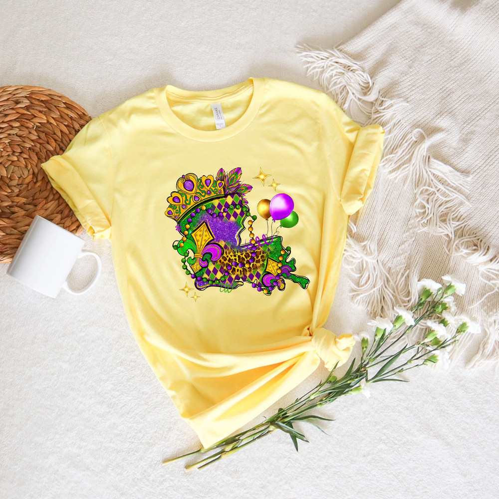 Louisiana Shirt Mardi Gras Shirt Festival Shirt Louisiana American Map Fat Tuesday Shirt Carnival Parade Tee Mardi Gras Tee Gift - 2.jpg