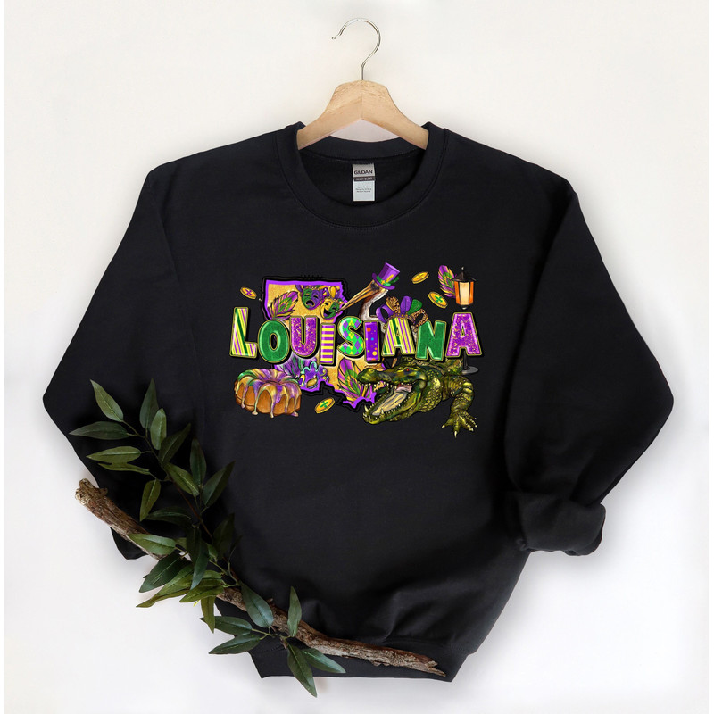 Louisiana Sweatshirt, Mardi Gras Sweatshirt, Mardi Gras Party, New Orleans Sweatshirt, Fat Tuesday Sweater, Mardi Gras Carnival Sweate - 1.jpg