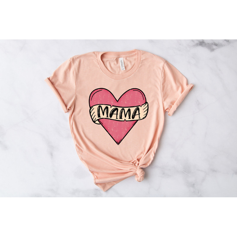 Mama Shirt, Mama Retro Heart Shirt, Mothers Day Gift, Custom Shirt for Mothers, Mom T shirt, Mommy Tee, Mom Gift, New Mommy Gift - 2.jpg