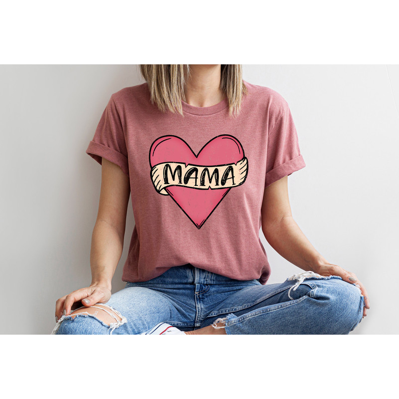 Mama Shirt, Mama Retro Heart Shirt, Mothers Day Gift, Custom Shirt for Mothers, Mom T shirt, Mommy Tee, Mom Gift, New Mommy Gift - 3.jpg