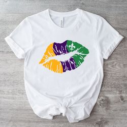 mardi grass lips shirt, mardi lips shirt, mardi grass lips tee, lips shirt, mardi kiss shirt, mardi grass t-shirt, fat t