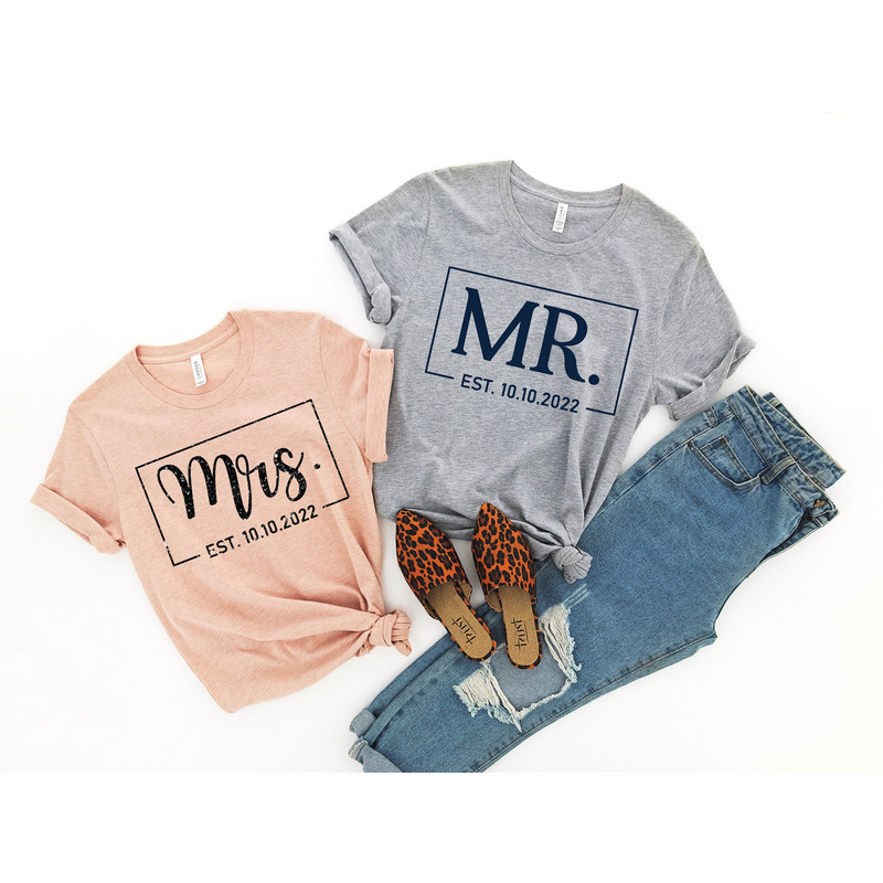 Mr and Mrs Shirt, Mr and Mrs, Just Married Shirt, Honeymoon Shirt, Wedding Shirt, Wife And Hubs Shirts, Just Married Shirts, Couples Shirts - 1.jpg