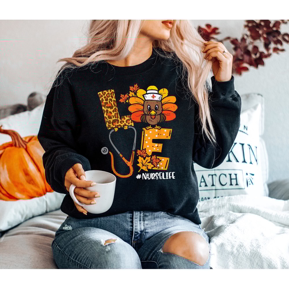 Nurse Leopard Turkey Shirt,Nurse Gift,Thanksgiving Nurse Shirt,Nurse Shirt,Thankful Nurse Shirt,Nurse Gift,Funny Nurse Shirt, Pumpkin - 3.jpg