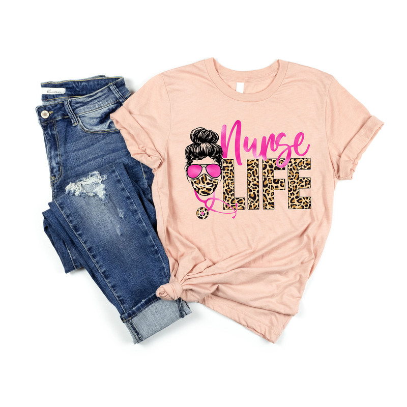 Nurse Life Shirt,Leopard Nurse Life Shirt, Leopard Cheetah Nurse Shirts,RN Shirts, Nurse Week, CNA Shirt, Nursing Shirt, Nursing School Tee - 2.jpg