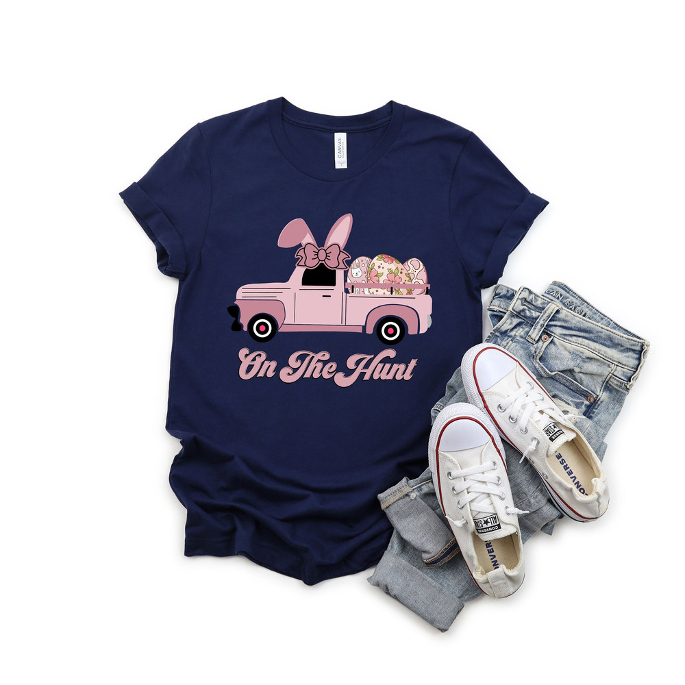 On the Hunt Truck Shirt, Easter Truck Shirt, Easter Bunny Eggs Shirt, Easter Day Shirt, Funny Easter Shirt, Easter Matching Shirt - 1.jpg