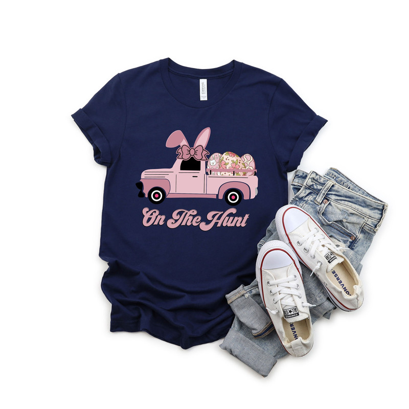 On the Hunt Truck Shirt, Easter Truck Shirt, Easter Bunny Eggs Shirt, Easter Day Shirt, Funny Easter Shirt, Easter Matching Shirt - 1.jpg