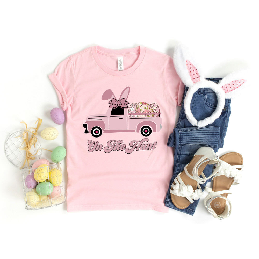On the Hunt Truck Shirt, Easter Truck Shirt, Easter Bunny Eggs Shirt, Easter Day Shirt, Funny Easter Shirt, Easter Matching Shirt - 3.jpg