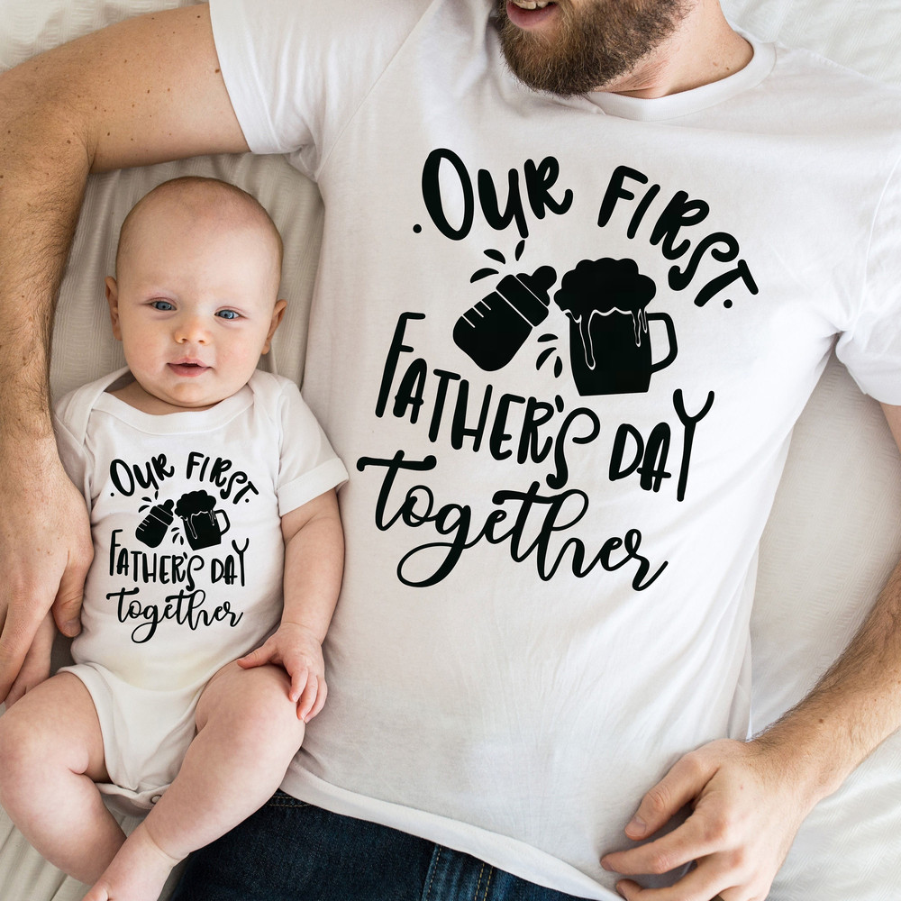 Our First Father's Day Shirt, Fathers Day Matching Shirt, Father's Day Daddy And Baby Outfit, Father's Day Gift - 1.jpg