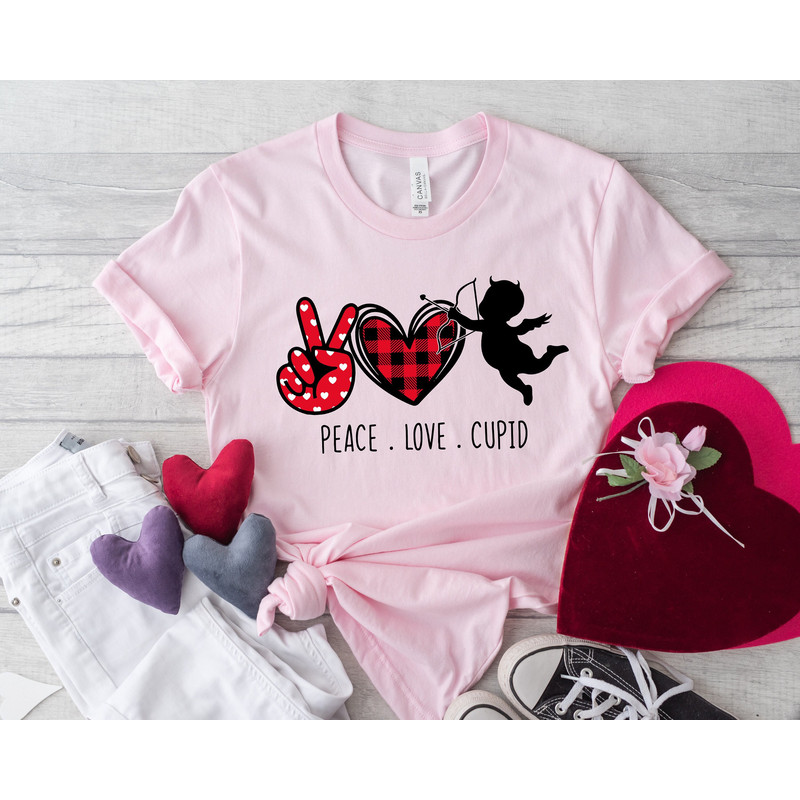 Peace Love Cupid Shirt ,Love is Tee Peace Shirts ,Valentines Day Gift for him gift for her,Valentine Gift Shirt,Gift For My Wife - 1.jpg