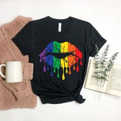 rainbow pride shirt, rainbow lips shirt, lips shirt, lgbt shirt, pride shirt, lgbt pride shirt, pride tee, lgbt, love is