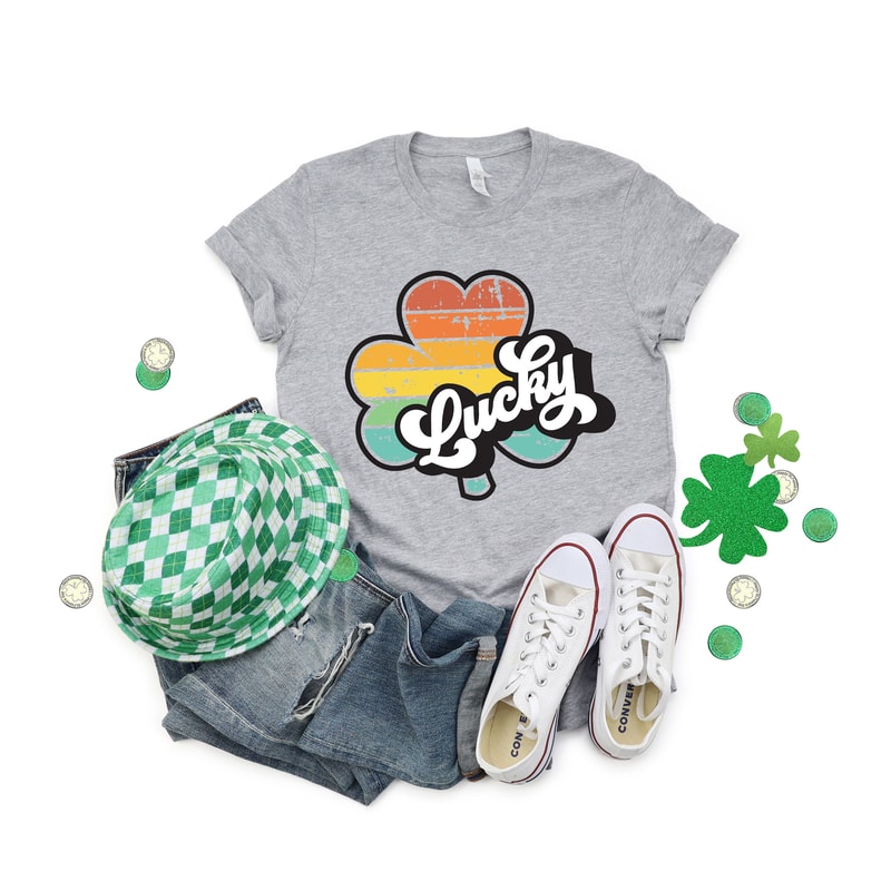 St Patrick's Day Lucky Retro Shirt,St Patricks Day Shirt,Shamrock Lucky Lips,Four Leaf Clover,Shamrock Shirts,Patrick's Day,Irish Tshirt - 2.jpg