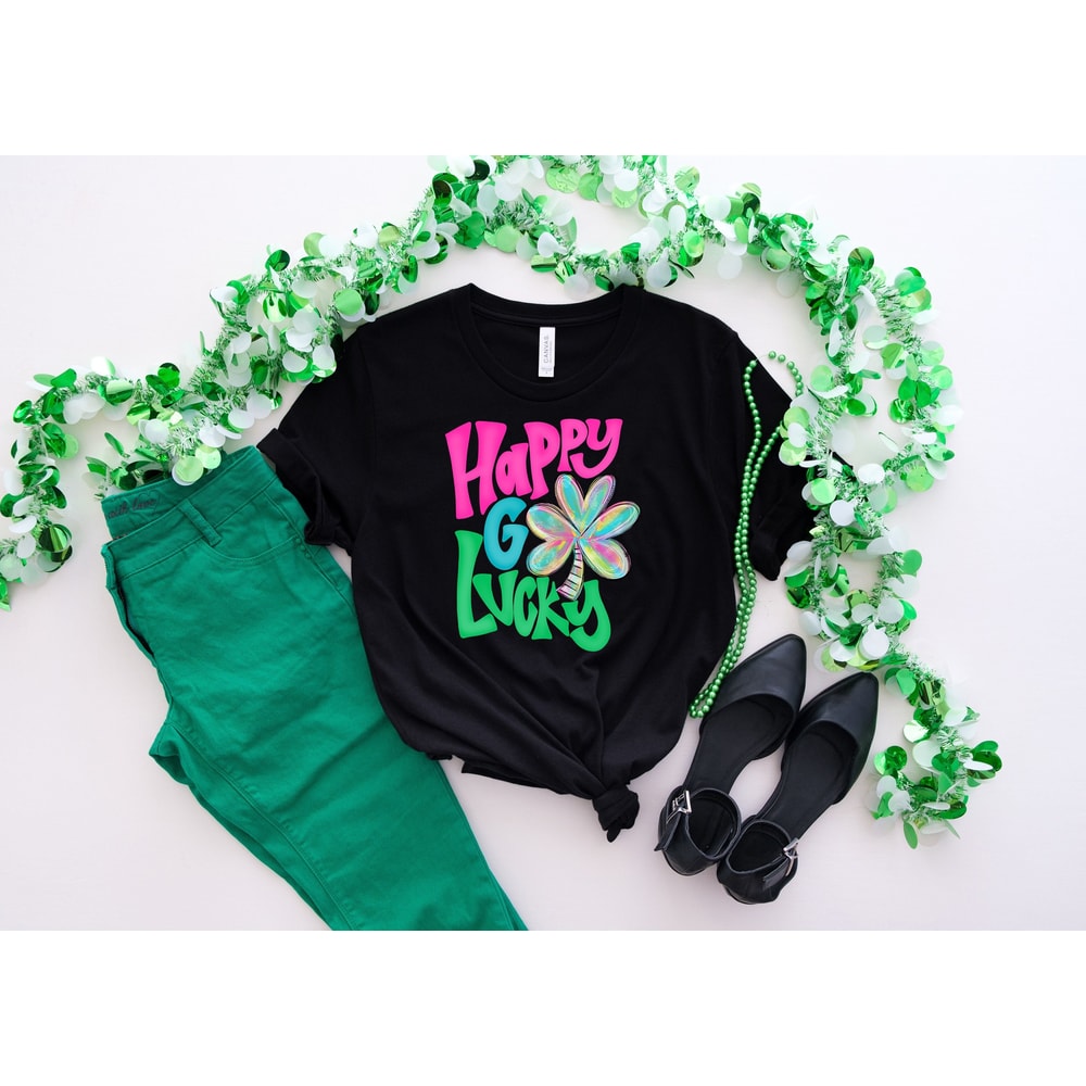 St Patricks Day Shirt,Happy Go Lucky Rainbow,Shamrock Shirt, St Patty's Shirt,Irish Shirt,Shenanigans Drinking Shirt,Family Matching Shirt - 3.jpg