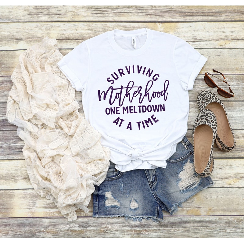 Surviving motherhood one meltdown at a time shirt, Funny Mom shirt, Wife shirt, Mama shirt, Mom life shirt, Mothers day gift, Mom birthday - 3.jpg