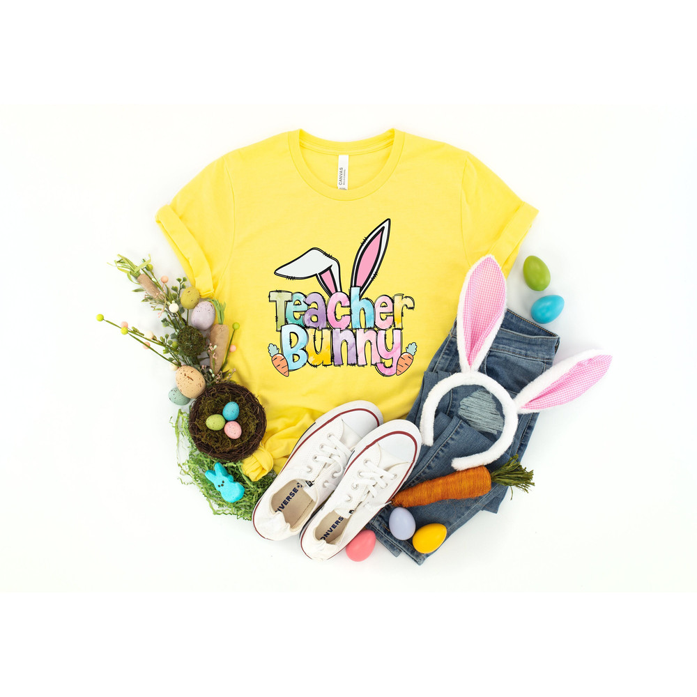 Teacher Bunny Shirt, Teacher Bunny Easter Shirt, Easter Expecting Teacher Top, Easter Teacher Shirt, Teacher Shirt, Easter For Gift - 1.jpg