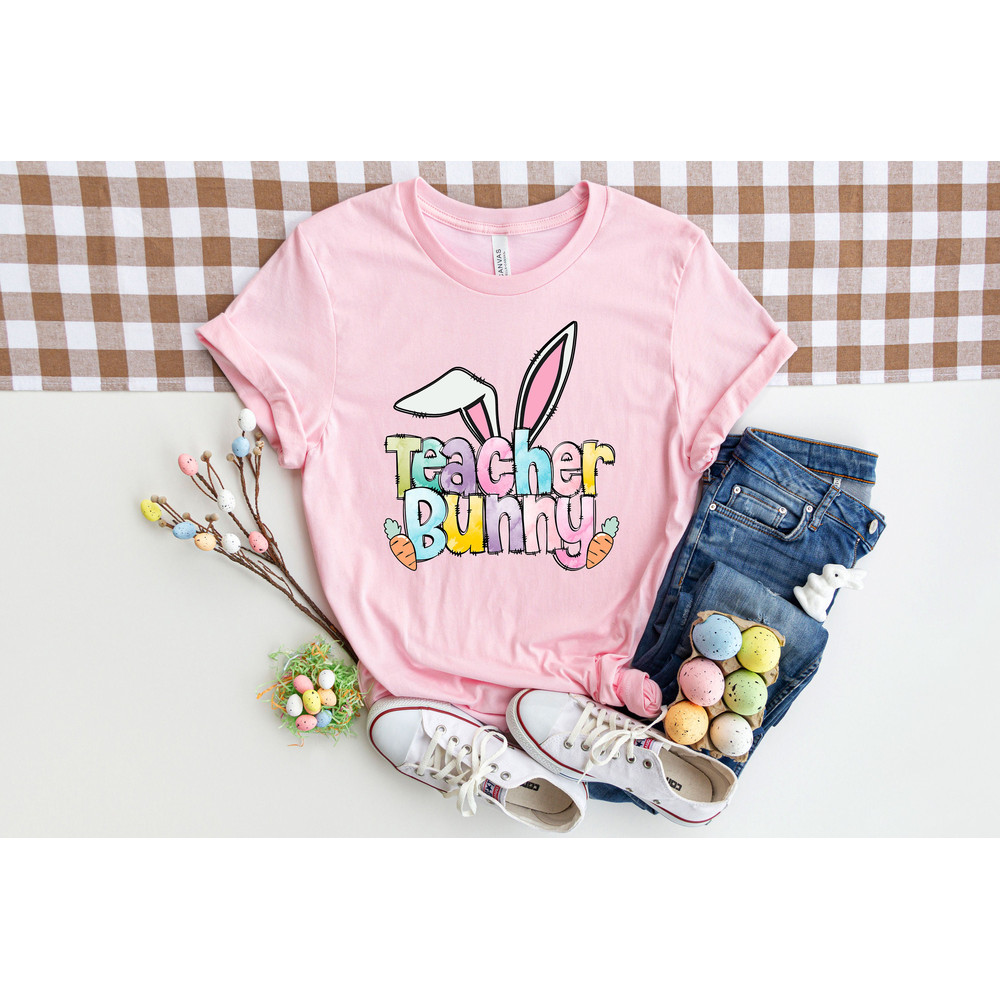Teacher Bunny Shirt, Teacher Bunny Easter Shirt, Easter Expecting Teacher Top, Easter Teacher Shirt, Teacher Shirt, Easter For Gift - 2.jpg