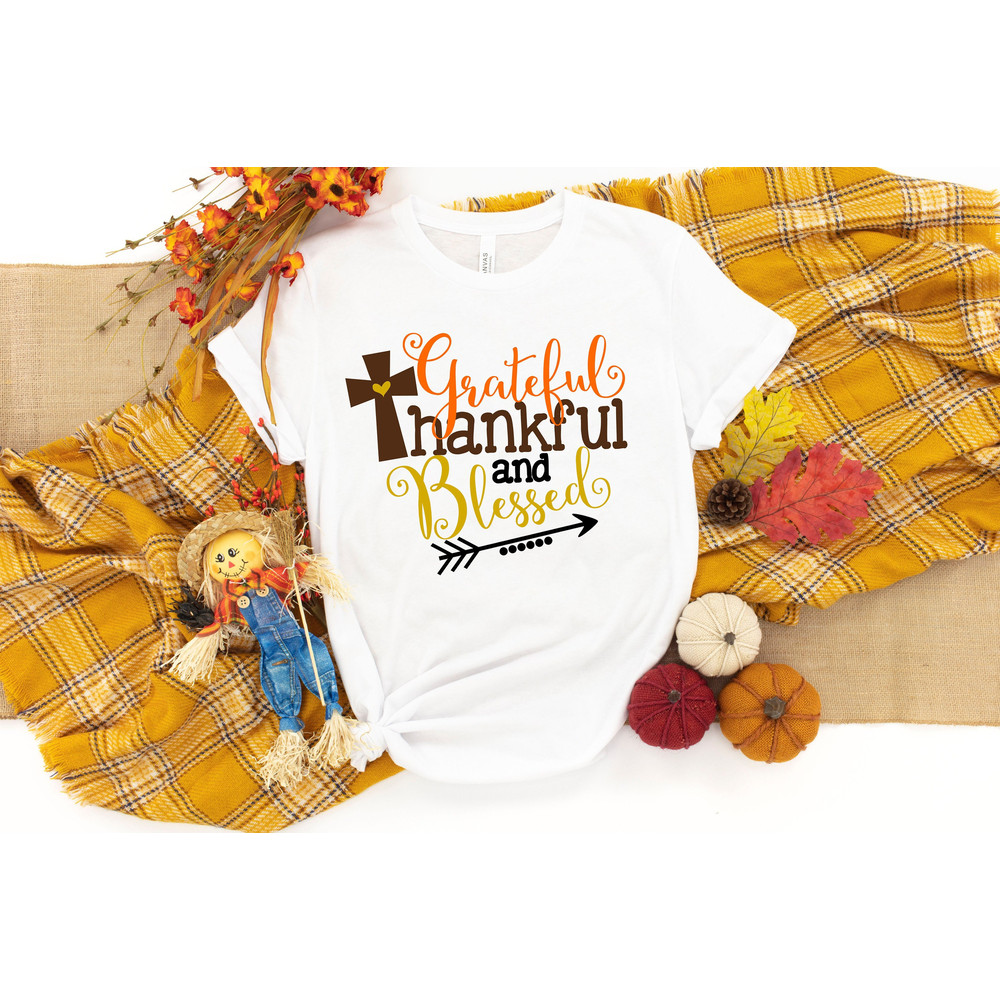 Thankful Grateful Blessed Shirt, Pumpkin Tee,Buffalo Plaid Thanksgiving Shirt,Thanksgiving Family Shirt,Thanksgiving Matching - 1.jpg