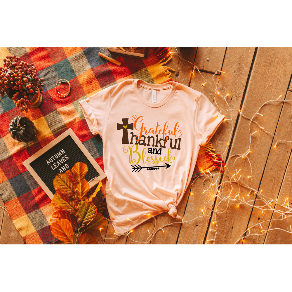 Thankful Grateful Blessed Shirt, Pumpkin Tee,Buffalo Plaid Thanksgiving Shirt,Thanksgiving Family Shirt,Thanksgiving Matching - 2.jpg