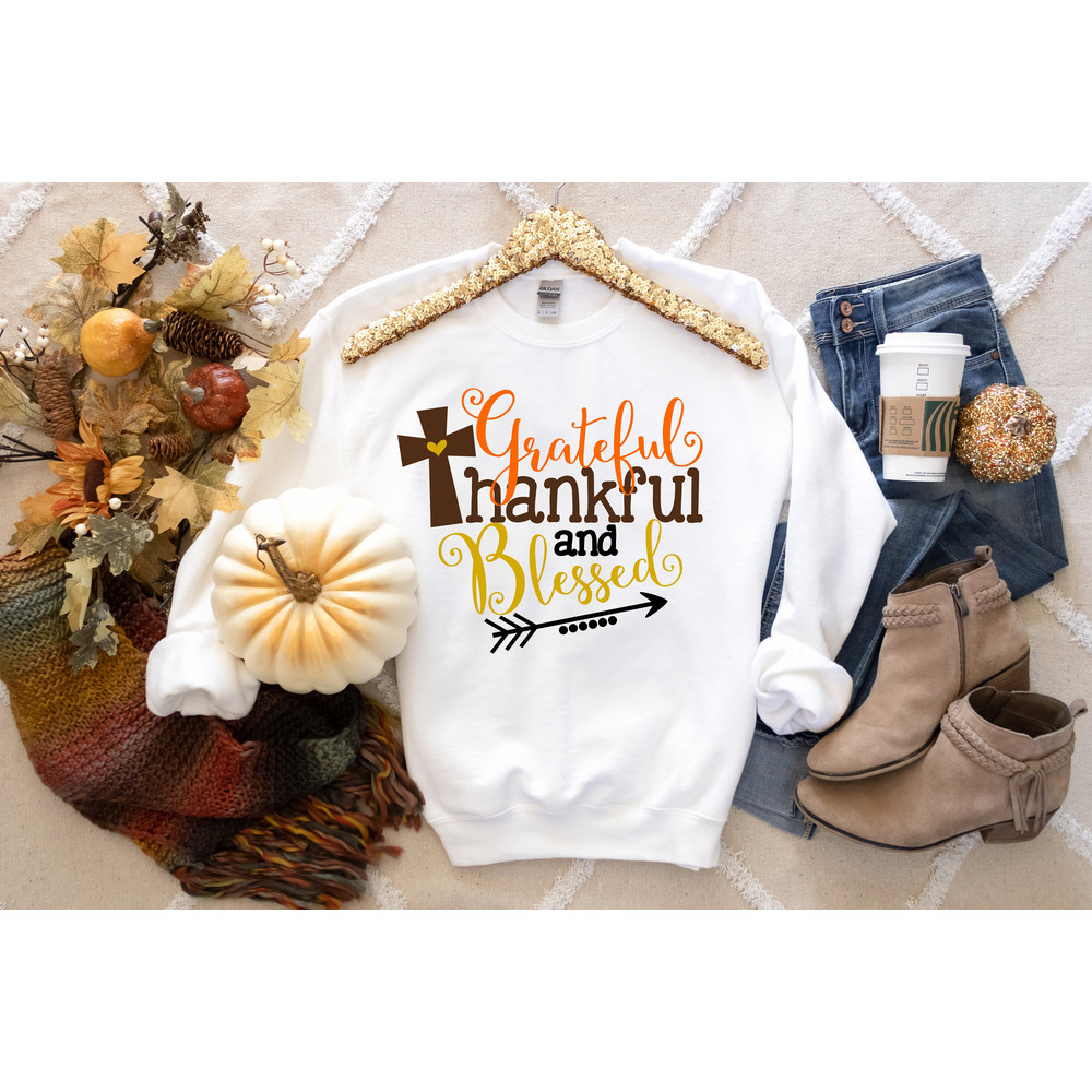 Thankful Grateful Blessed Shirt, Pumpkin Tee,Buffalo Plaid Thanksgiving Shirt,Thanksgiving Family Shirt,Thanksgiving Matching - 3.jpg