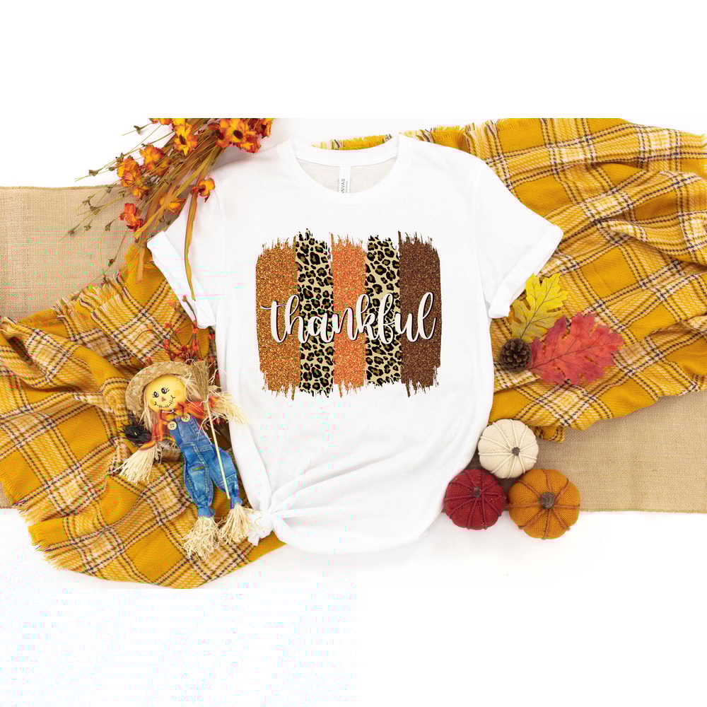 Thankful T Shirt Thankful Shirt Thanksgiving T Shirt Fall T Shirt Autumn T Shirt Leopard Thanksgiving Top Thankful Top Fall Fashion Women - 4.jpg
