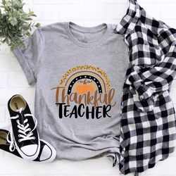 thanksgiving teacher shirt,thankful rainbow pumpkin shirt,thanksgiving vacation shirt,family thanksgiving shirt,thanksgi