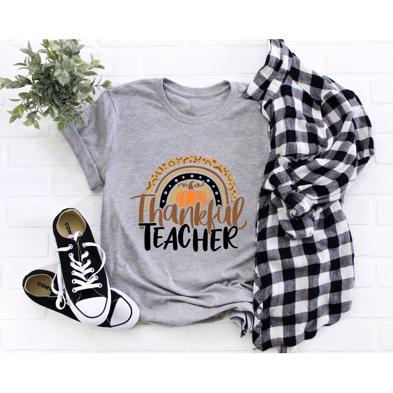 Thanksgiving Teacher Shirt,Thankful Rainbow Pumpkin Shirt,Thanksgiving Vacation Shirt,Family Thanksgiving Shirt,Thanksgiving Dinner Shirt - 1.jpg