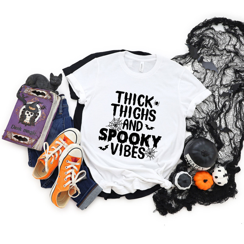 Thick Thighs And Spooky Vibes - Halloween Shirt, Halloween Shirts, Halloween T-Shirt, Halloween Tee, Halloween Tees, Funny Halloween Shirt - 3.jpg