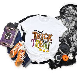 trick or treat, trick or treat shirt, funny halloween t-shirt, toddler halloween shirt, halloween shirt kids, girls hall