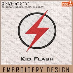 Kid Flash Embroidery Files, DC Comics, Movie Inspired Embroidery Design, Machine Embroidery Design
