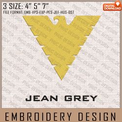 Jean Grey Embroidery Files, Marvel Comics, Movie Inspired Embroidery Design, Machine Embroidery Design