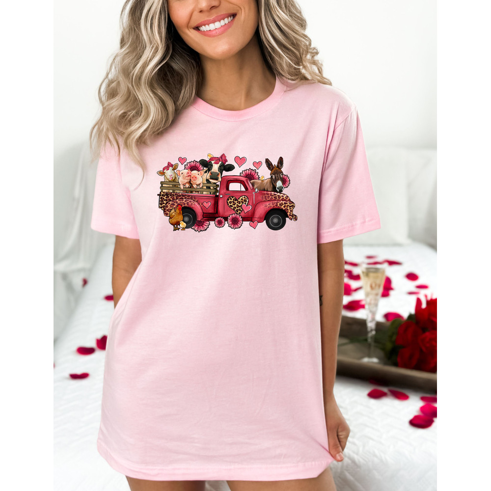 Valentine's Day Farm Truck Tshirt,Farm Animals Shirt,Valentine's Day Gift,Loads of Howdy Farm Animals Sweater,Valentines Shirt for Kids - 2.jpg