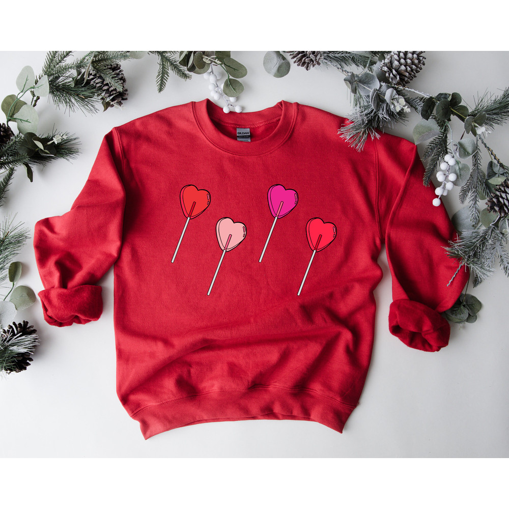 Valentines Sweatshirt - Lollipop Valentines Design Sweatshirt - VDay Sweatshirt - Valentines Day Gift For Friend - Valentines Sucker Shirt - 4.jpg