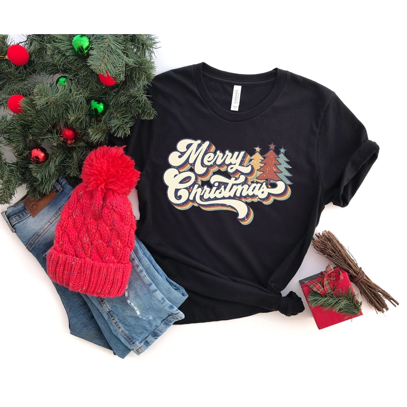 Vintage Merry Christmas Shirt,Merry Christmas Shirt,Christmas T shirt, Christmas Family Shirt,Christmas Gift,70s Style Merry Christmas Shirt - 2.jpg