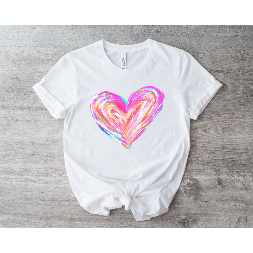 Watercolor Heart Valentines Shirt, Matching Couple Valentines Day Shirt, Be Mine Heart Shirt, Valentines Gift for Her, Cute Heart Shirt - 3.jpg