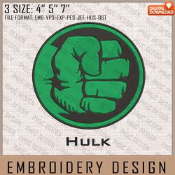 Hulk Embroidery Files, Marvel Comics, Movie Inspired Embroidery Design, Machine Embroidery Design