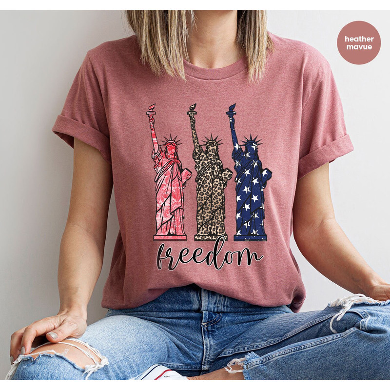 4th of July Shirt, Freedom Tshirt, Patriotic T Shirt, USA Flag Tees, American Vneck Shirts, Statue Of Liberty Graphic Tees, Patriotic Gifts - 5.jpg