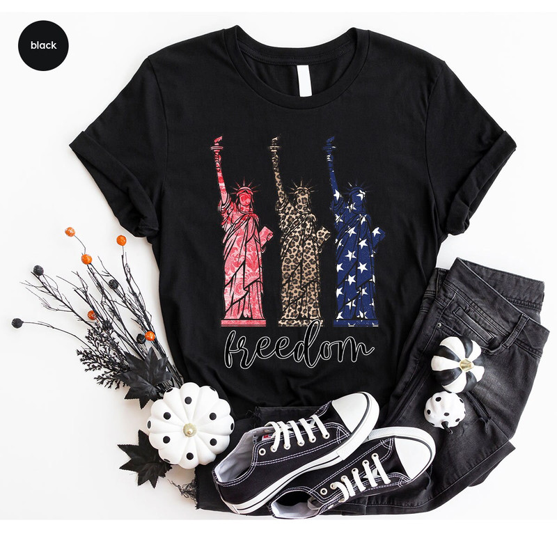 4th of July Shirt, Freedom Tshirt, Patriotic T Shirt, USA Flag Tees, American Vneck Shirts, Statue Of Liberty Graphic Tees, Patriotic Gifts - 6.jpg