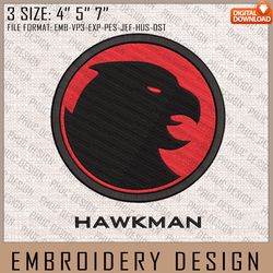 hawkman embroidery files, dc comics, movie inspired embroidery design, machine embroidery design