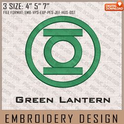 green latern embroidery files, dc comics, movie inspired embroidery design, machine embroidery design