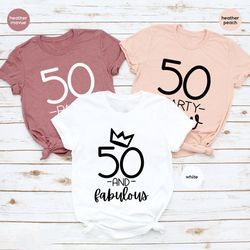 50 party crew, 50th birthday t shirt, 50th birthday gift, 50 and fabolous, hello fifty t-shirt, fifty crew shirt, fifty
