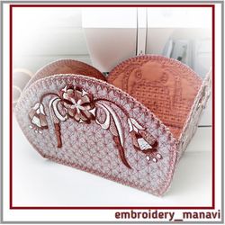 Machine embroidery design in the hoop breadbox - home decor