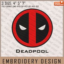 Deadpool Embroidery Files, Marvel Comics, Movie Inspired Embroidery Design, Machine Embroidery Design