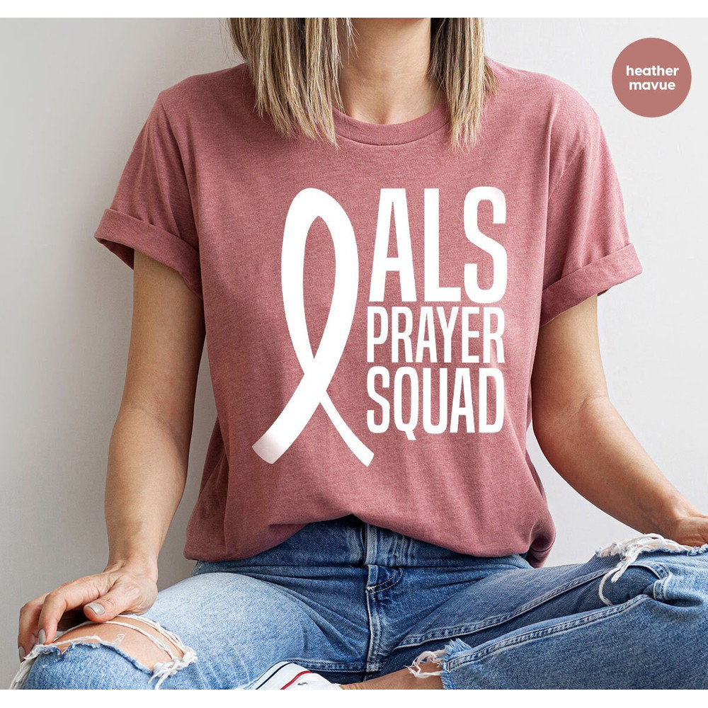 ALS Awareness Month T Shirt, ALS Fighter Vneck Tshirt, ALS T-Shirt, Family Support Outfit, Faith Tee, Als Warrior Shirt, Ribbon Graphic Tees - 1.jpg