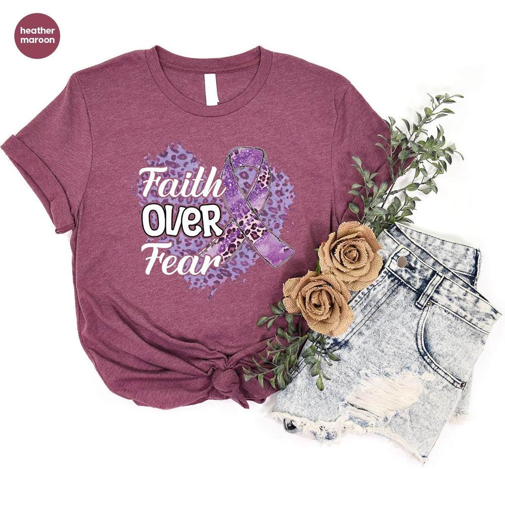 Alzheimer Shirt, Faith Over Fear Crewneck Sweatshirt, Alzheimers Awareness Month T-Shirt, Alzheimer Fighter Shirt, Alzheimer Support Gifts - 3.jpg