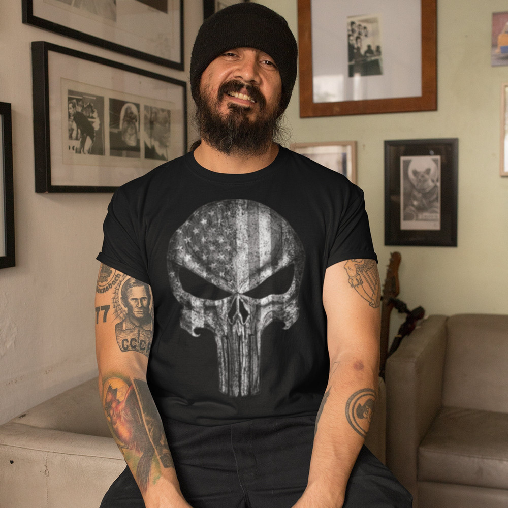 American Flag Skull Shirt, USA Flag T Shirt, Patriotic Shirt, 4th Of July Shirt, Military Veteran Shirt, Usa Army TShirt, Fourth of July Tee - 2.jpg